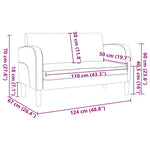 Fekete műbőr loveseat kanapé 110 cm 8