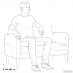 Fekete műbőr loveseat kanapé 110 cm 9