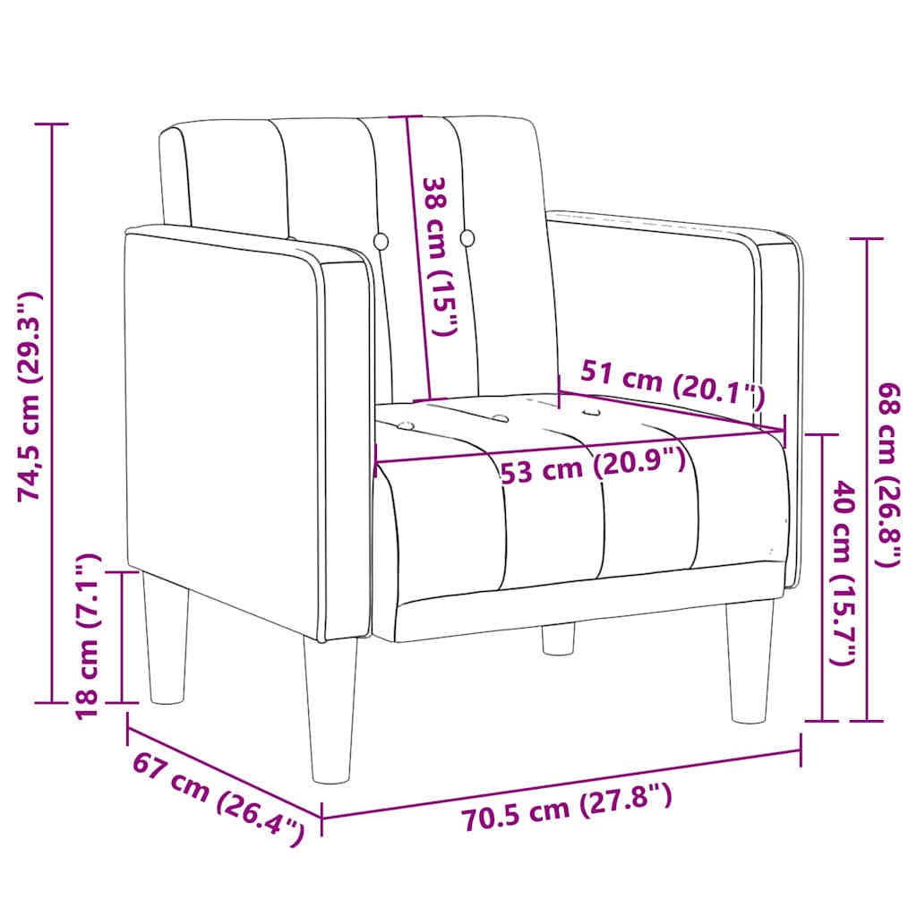 Krém szövet kanapészék karfás szék 53 cm 8