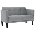Világosszürke szövet loveseat kanapé 111 cm 2
