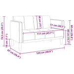 Világosszürke szövet loveseat kanapé 111 cm 8