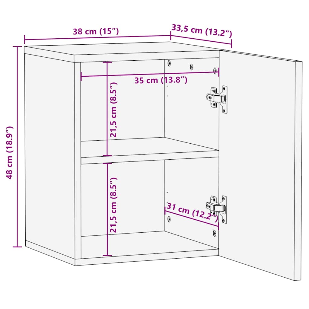 Bathroom Hanging Cabinet 38x33,5x48 cm 10