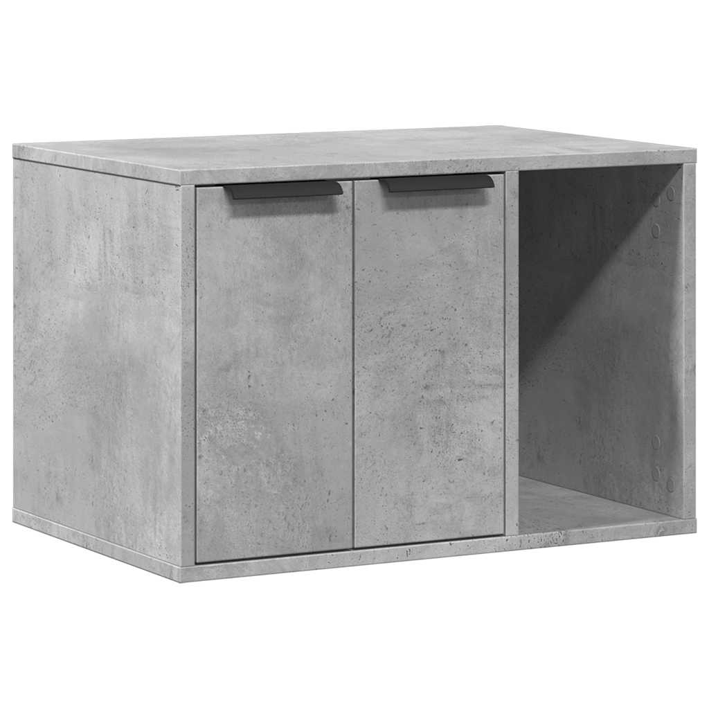 Betonszürke szerelt fa macskaalomdoboz 60 x 40 x 40 cm 2