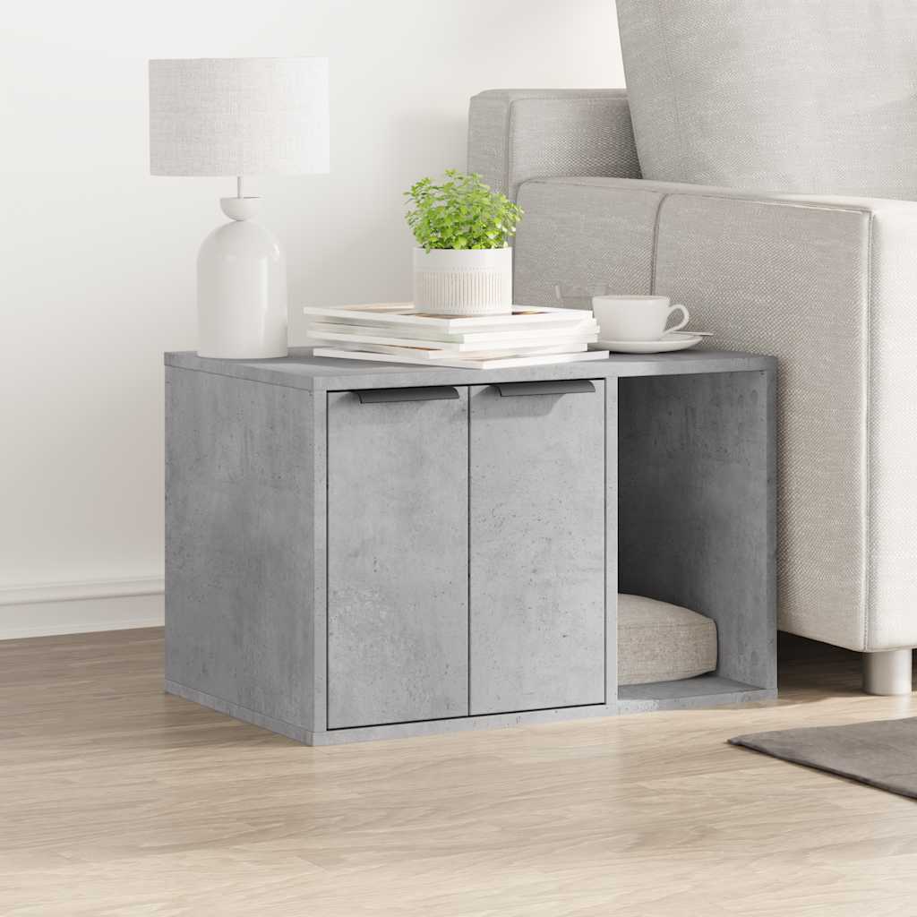Betonszürke szerelt fa macskaalomdoboz 60 x 40 x 40 cm 3