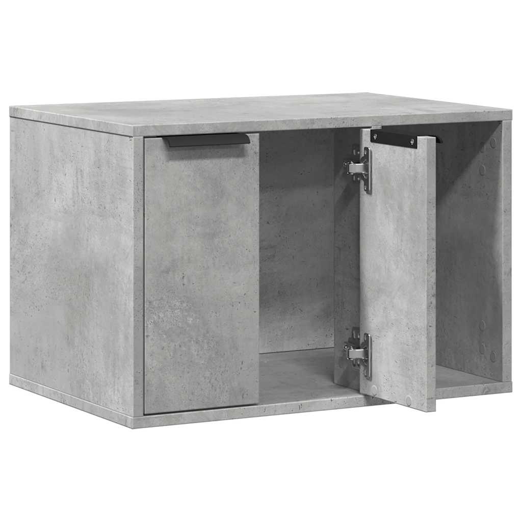 Betonszürke szerelt fa macskaalomdoboz 60 x 40 x 40 cm 4