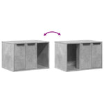 Betonszürke szerelt fa macskaalomdoboz 60 x 40 x 40 cm 8