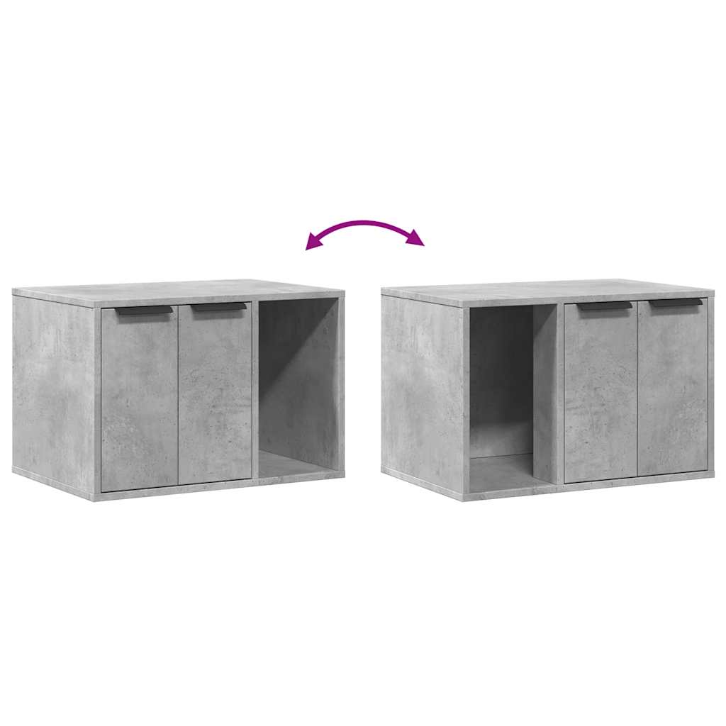 Betonszürke szerelt fa macskaalomdoboz 60 x 40 x 40 cm 8