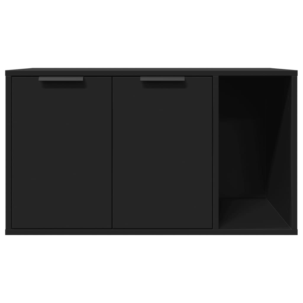 Fekete szerelt fa macskaalomdoboz 80 x 50 x 45 cm 5