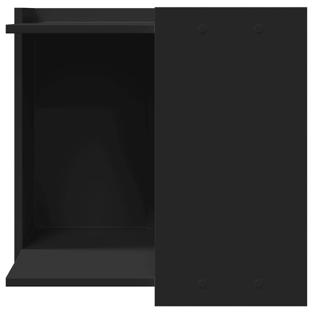 Fekete szerelt fa macskaalomdoboz 53 x 53 x 51 cm 4