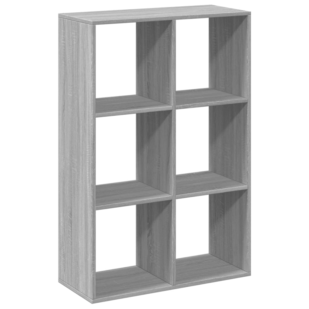 Szürke sonoma szerelt fa elválasztó könyvespolc 69,5x29x103,5cm 2