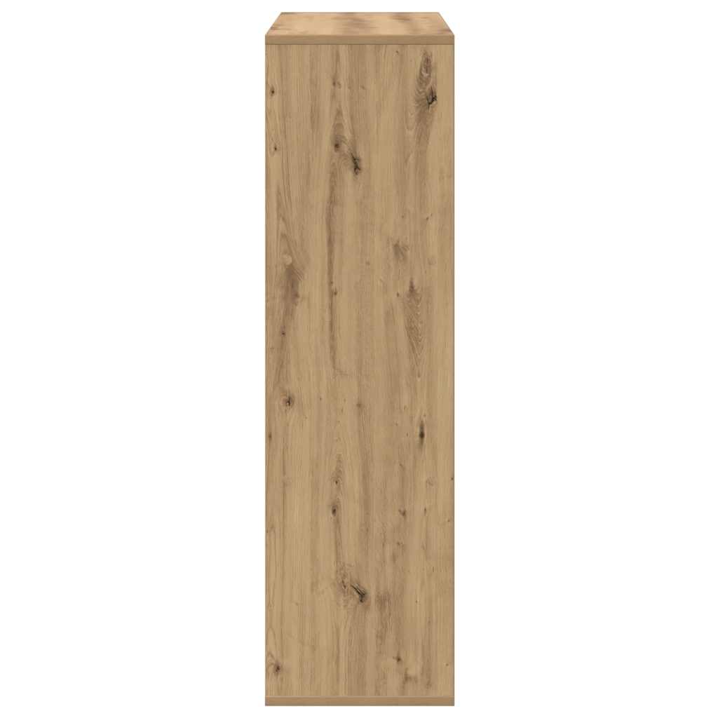 Kézműves tölgy színű fa elválasztó könyvespolc 69,5x29x103,5 cm 7