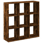 Füstös tölgy szerelt fa elválasztó könyvespolc 102x29x103,5 cm 2