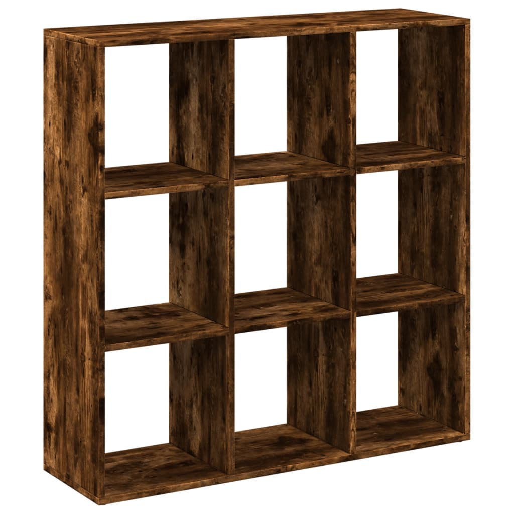 Füstös tölgy szerelt fa elválasztó könyvespolc 102x29x103,5 cm 2