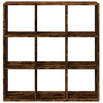 Füstös tölgy szerelt fa elválasztó könyvespolc 102x29x103,5 cm 5