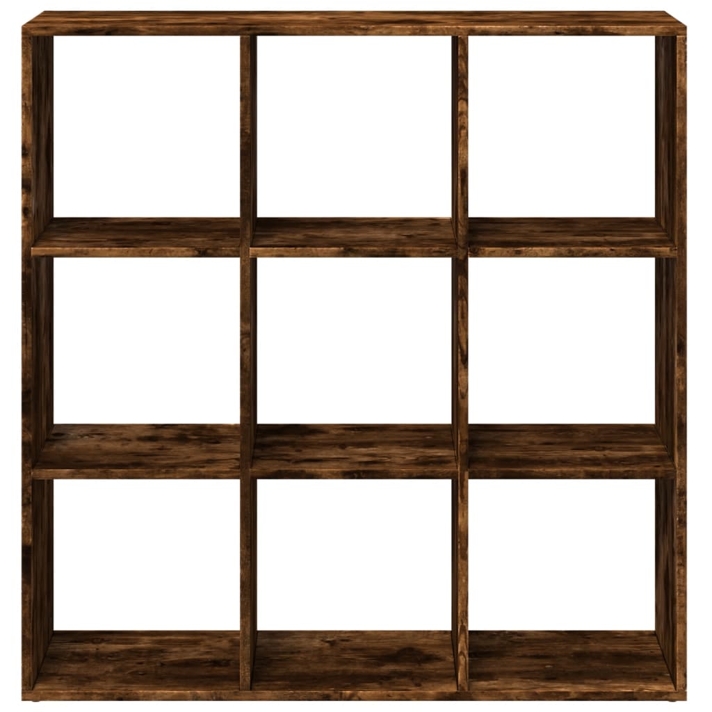 Füstös tölgy szerelt fa elválasztó könyvespolc 102x29x103,5 cm 5