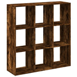 Füstös tölgy szerelt fa elválasztó könyvespolc 102x29x103,5 cm 6