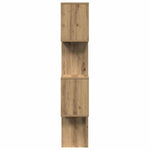 4 szintes kézműves tölgy fa elválasztó könyvespolc 70x24x129 cm 7