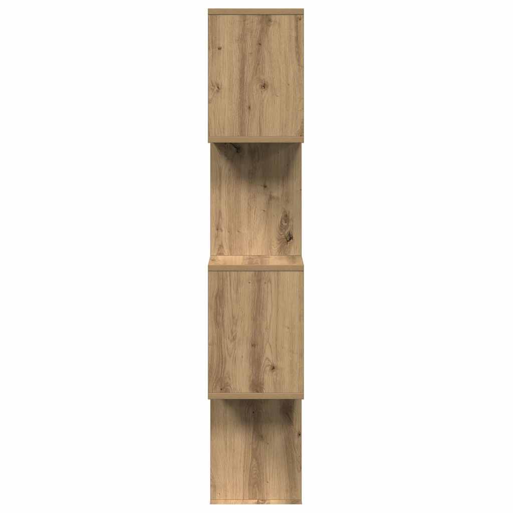 4 szintes kézműves tölgy fa elválasztó könyvespolc 70x24x129 cm 7