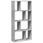 Betonszürke szerelt fa könyvespolc 60 x 20 x 120,5 cm 2