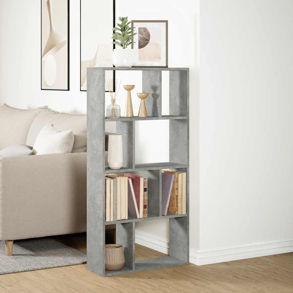 Betonszürke szerelt fa könyvespolc 60 x 20 x 120,5 cm 4
