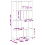 Betonszürke szerelt fa könyvespolc 60 x 20 x 120,5 cm 11