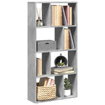 Betonszürke szerelt fa könyvespolc 60 x 20 x 120,5 cm