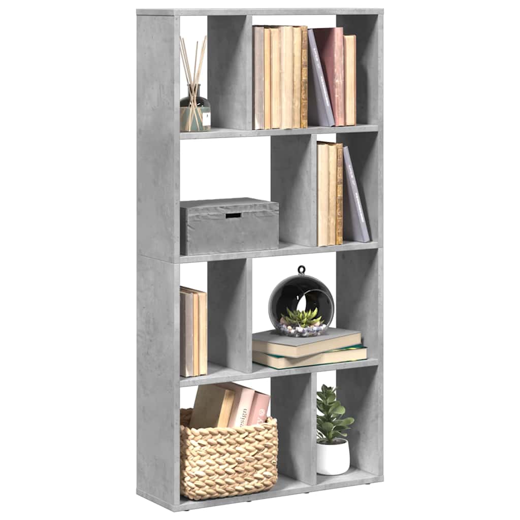 Betonszürke szerelt fa könyvespolc 60 x 20 x 120,5 cm