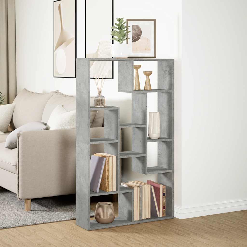 Betonszürke szerelt fa könyvespolc 72 x 20 x 120,5 cm 4