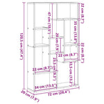 Betonszürke szerelt fa könyvespolc 72 x 20 x 120,5 cm 11