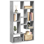 Betonszürke szerelt fa könyvespolc 72 x 20 x 120,5 cm