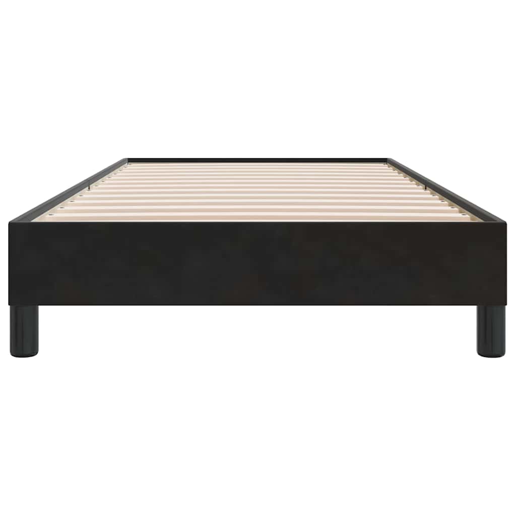 Fekete bársony ágykeret matrac nélkül 80x210 cm 5