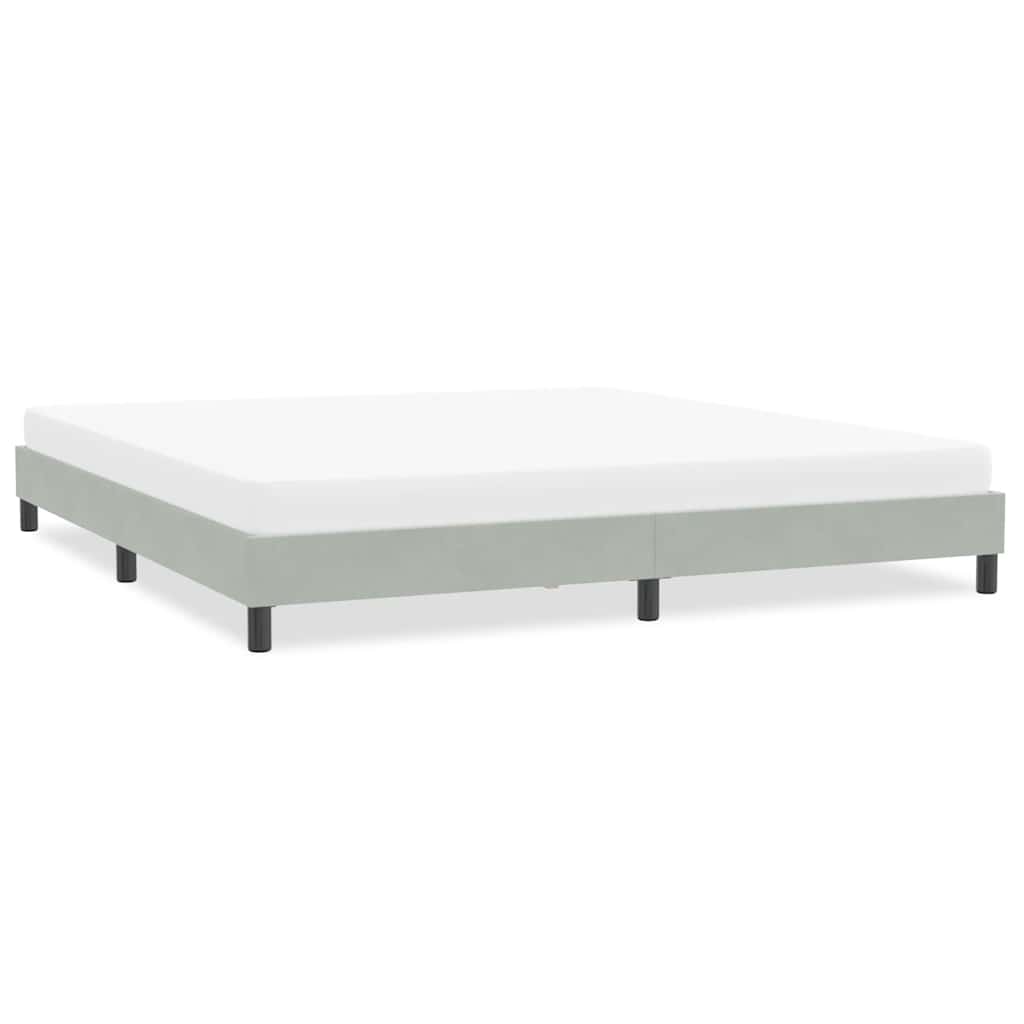 Világosszürke bársony ágykeret matrac nélkül 200x210 cm