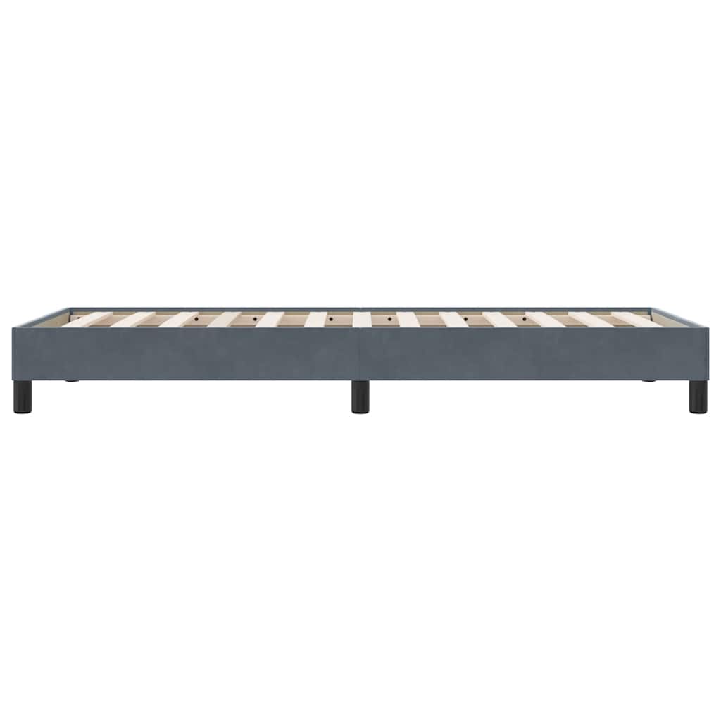 Sötétszürke bársony ágykeret matrac nélkül 90x220 cm 6
