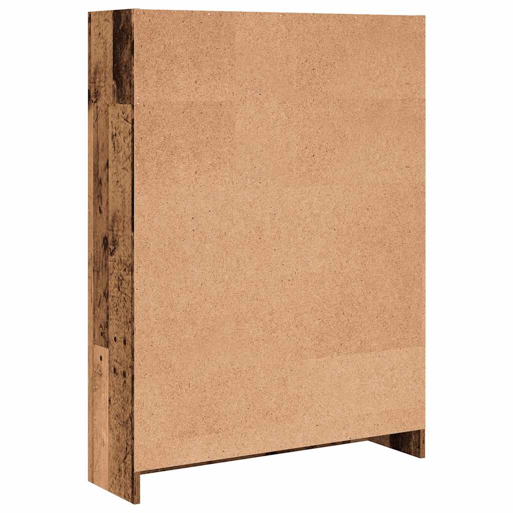 Antik fa színű szerelt fa könyvespolc 80 x 24 x 109 cm 5