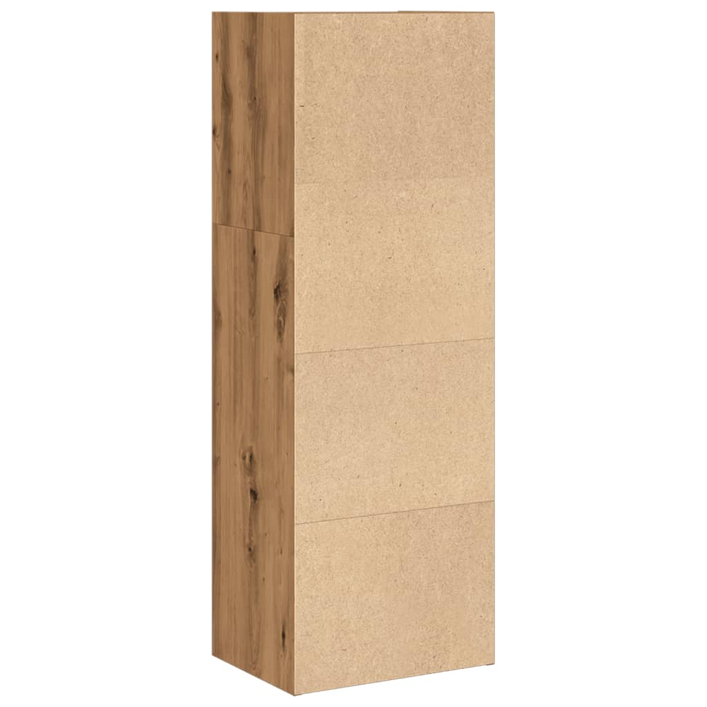 Kézműves tölgy színű szerelt fa könyvespolc 40 x 30 x 114 cm 5