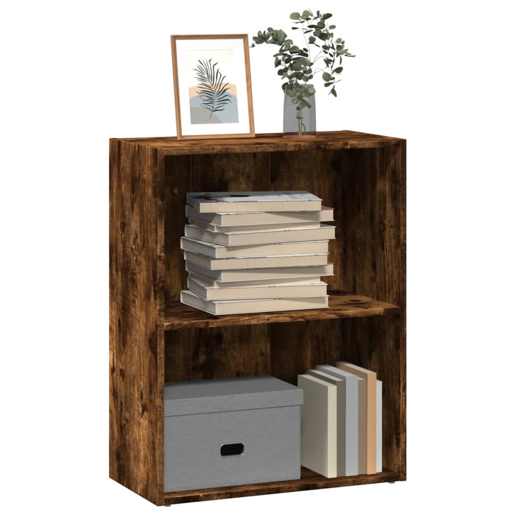 Füstös tölgy színű szerelt fa könyvespolc 60 x 30 x 77 cm