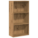 Kézműves tölgy színű szerelt fa könyvespolc 60 x 30 x 114 cm 2
