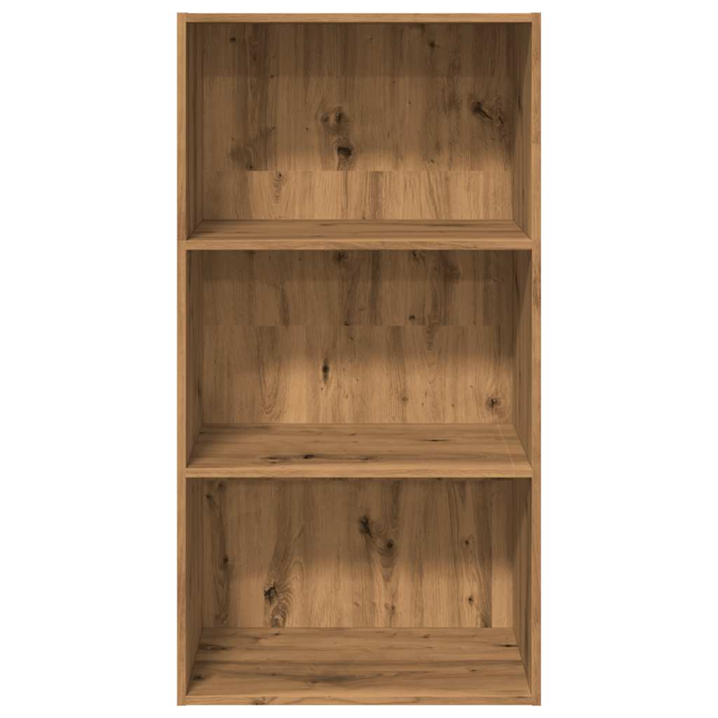 Kézműves tölgy színű szerelt fa könyvespolc 60 x 30 x 114 cm 4