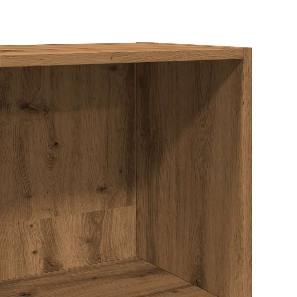 Kézműves tölgy színű szerelt fa könyvespolc 60 x 30 x 114 cm 7
