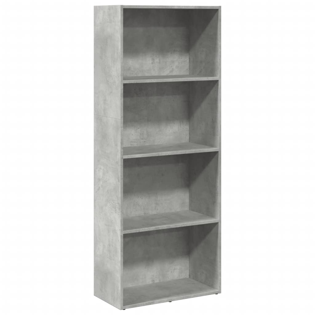 Betonszürke szerelt fa könyvespolc 60 x 30 x 152 cm 2