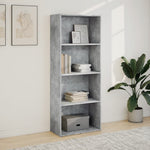 Betonszürke szerelt fa könyvespolc 60 x 30 x 152 cm 3