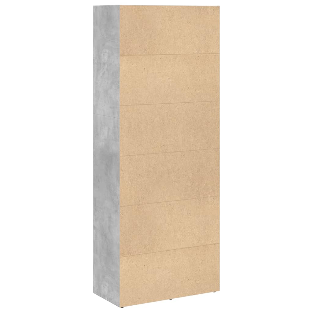 Betonszürke szerelt fa könyvespolc 60 x 30 x 152 cm 5