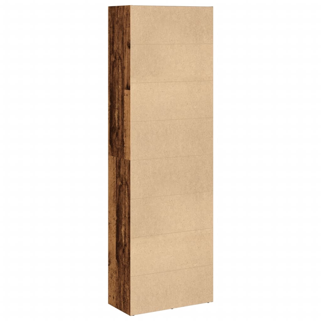 Antik fa színű szerelt fa könyvespolc 60 x 30 x 189 cm 5