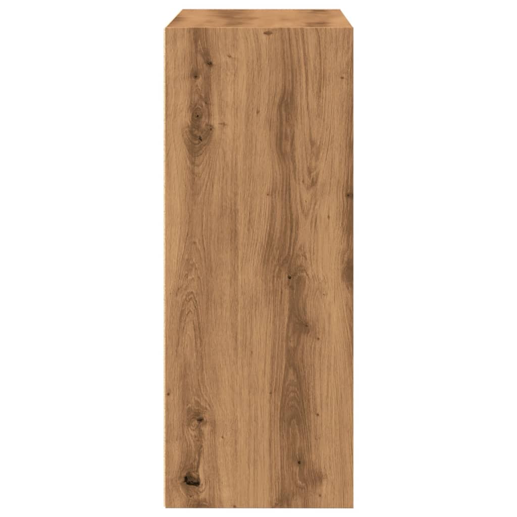 Kézműves tölgy színű szerelt fa könyvespolc 80 x 30 x 77 cm 6
