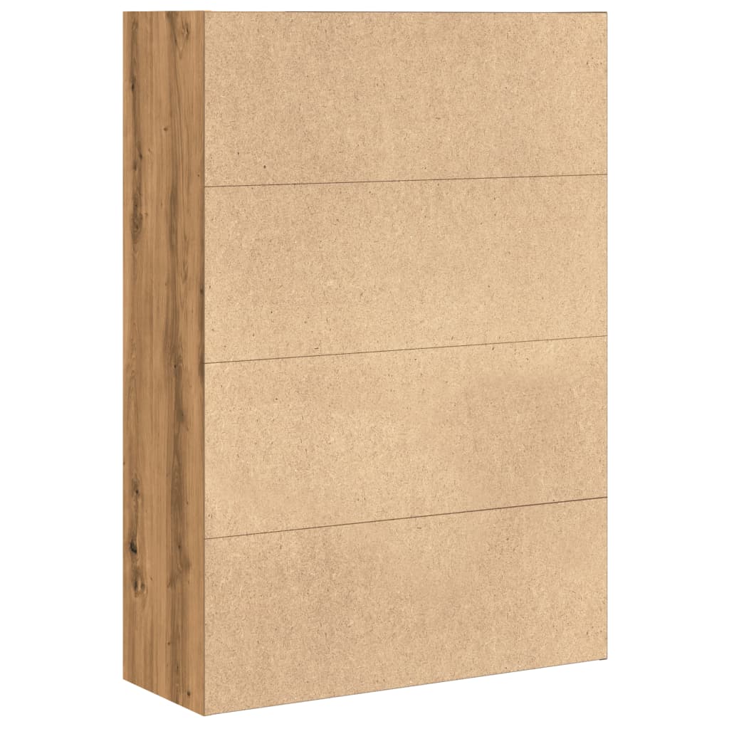 Kézműves tölgy színű szerelt fa könyvespolc 80 x 30 x 114 cm 5