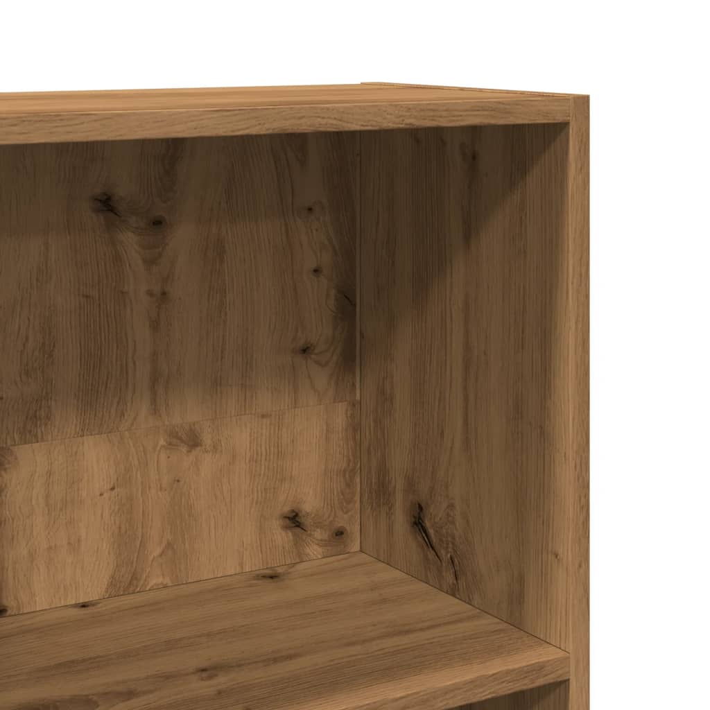 Kézműves tölgy színű szerelt fa könyvespolc 80 x 30 x 114 cm 7