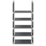 Fekete nem szőtt szövetből cipőállvány 5 szintes 44x28x94 cm 5