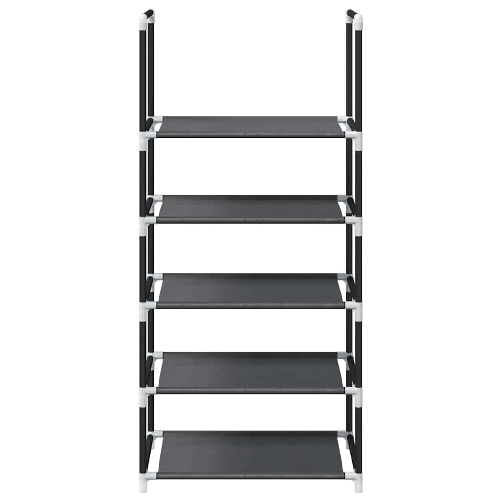 Fekete nem szőtt szövetből cipőállvány 5 szintes 44x28x94 cm 5