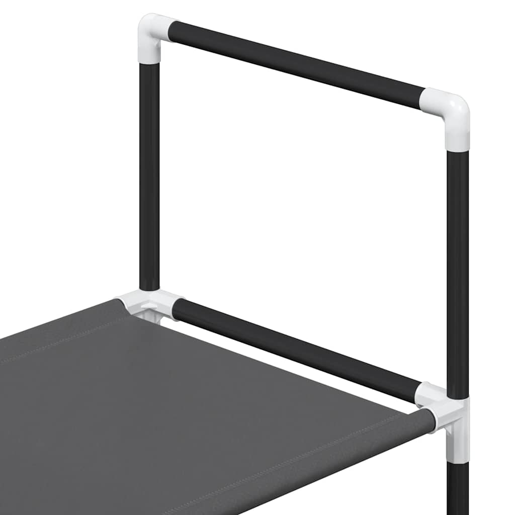 Fekete nem szőtt szövetből cipőállvány 5 szintes 44x28x94 cm 7