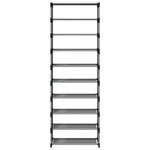 Szürke nem szőtt szövetből cipőállvány 10 szintes 54x28x158 cm 5